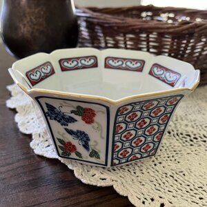 Vintage Mikado Bowl Planter Butterfly Floral Asian Art Decor